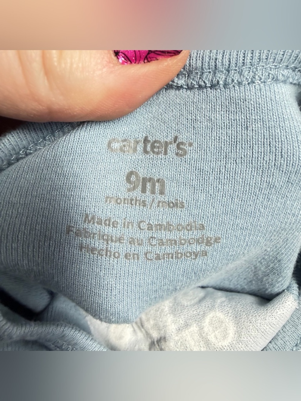 Bundle of Baby Shirts Tops Onesies Size 9 Months Carter’s Blue Fleece Winter - Picture 15 of 16
